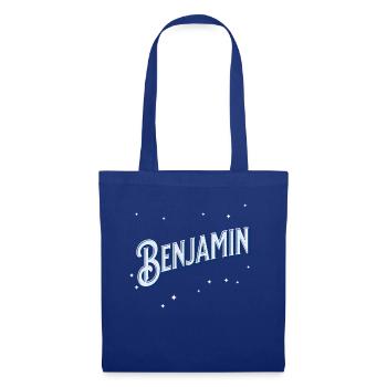 Benjamin Namen personalisiert - Stoffbeutel - Royalblau - Vorne