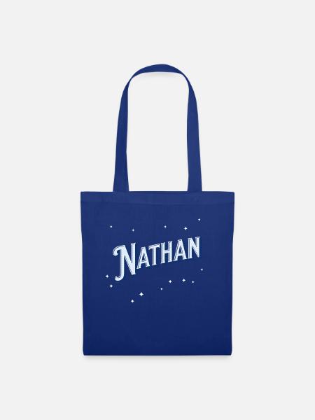 Noms Nathan personnalisés - Sac en tissu - bleu royal