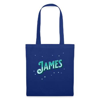 Nom James personnalisé - Sac en tissu - bleu royal - Devant
