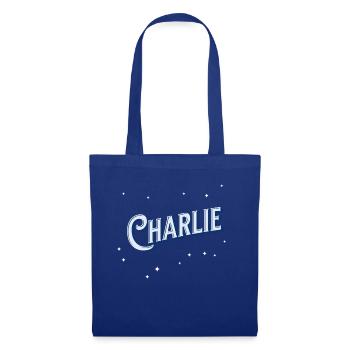 Charlie Namen personalisiert - Stoffbeutel - Royalblau - Vorne