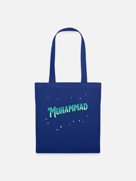 Muhammad Namen personalisiert - Stoffbeutel - Royalblau