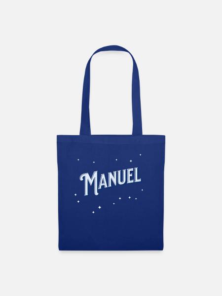 Manuel Namen personalisiert - Stoffbeutel - Royalblau