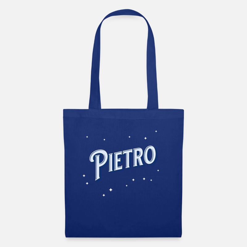 Pietro Namen personalisiert - Stoffbeutel - Royalblau