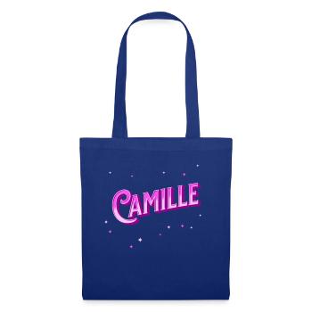 Nom Camille personnalisé - Sac en tissu - bleu royal - Devant