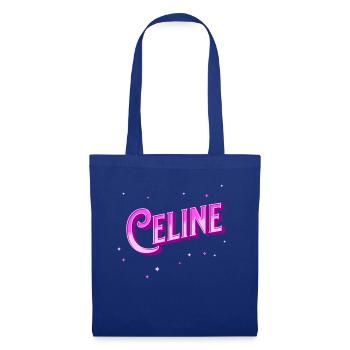 Céline nom personnalisé - Sac en tissu - bleu royal - Devant