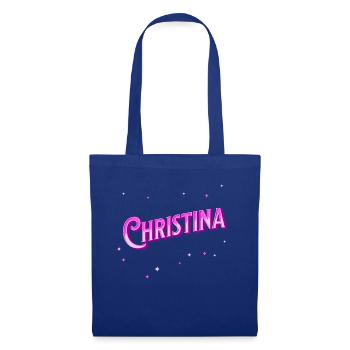 Le nom de Christina personnalisé - Sac en tissu - bleu royal - Devant
