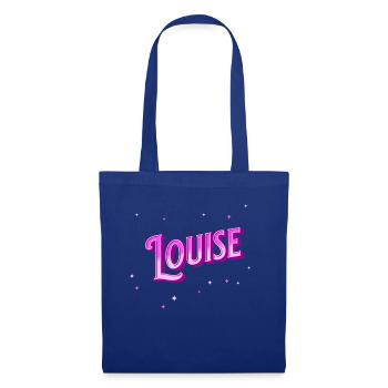 Louise nom personnalisé - Sac en tissu - bleu royal - Devant