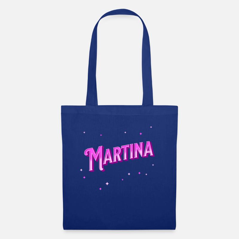 Martina Namen personalisiert - Stoffbeutel - Royalblau