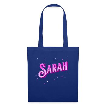 Sarah Namen personalisiert - Stoffbeutel - Royalblau - Vorne