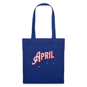 Prénoms d'avril personnalisés - Sac en tissu - bleu royal - Devant