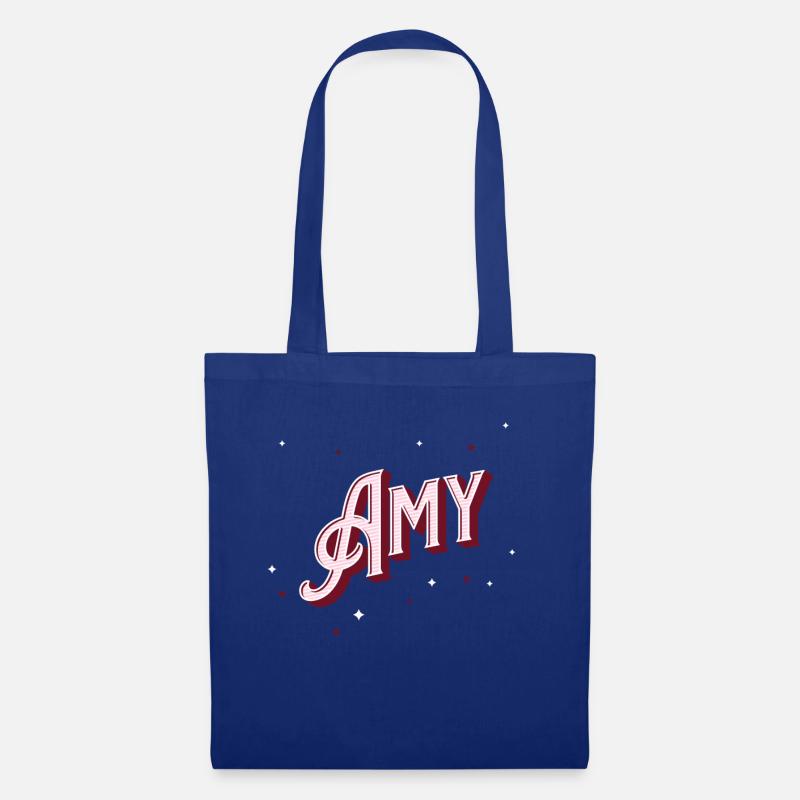 Amy Namen personalisiert - Stoffbeutel - Royalblau