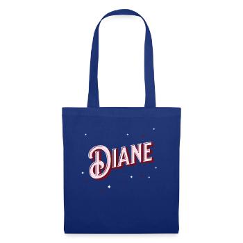 Prénom Diane personnalisé - Sac en tissu - bleu royal - Devant
