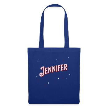 Jennifer Namen personalisiert - Stoffbeutel - Royalblau - Vorne