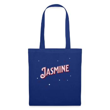 Jasmine Namen personalisiert - Stoffbeutel - Royalblau - Vorne