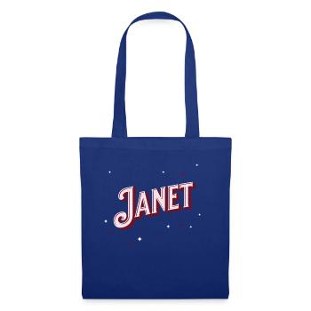 Prénom Janet personnalisé - Sac en tissu - bleu royal - Devant