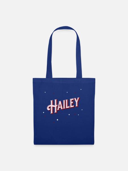Hailey Namen personalisiert - Stoffbeutel - Royalblau