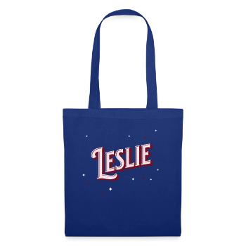 Prénom Leslie personnalisé - Sac en tissu - bleu royal - Devant