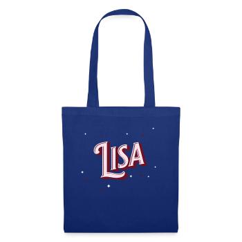 Prénom Lisa personnalisé - Sac en tissu - bleu royal - Devant