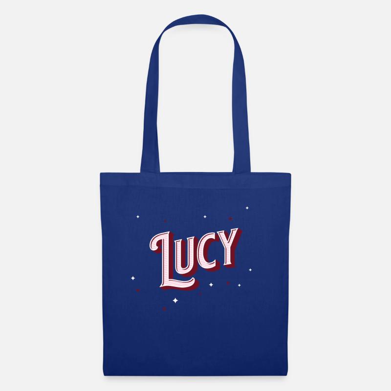 Lucy Namen personalisiert - Stoffbeutel - Royalblau