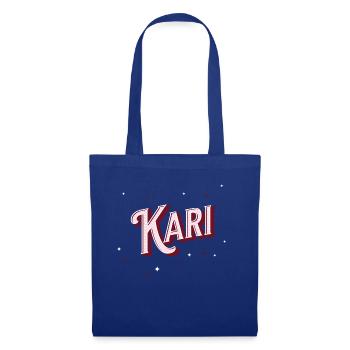 Prénom Kari personnalisé - Sac en tissu - bleu royal - Devant