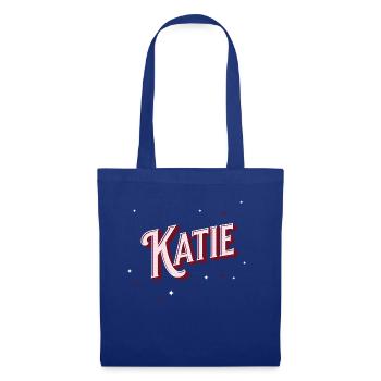 Nom Katie personnalisé - Sac en tissu - bleu royal - Devant
