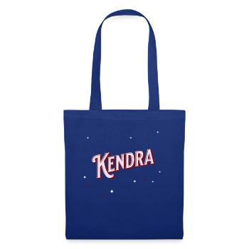 Prénom Kendra personnalisé - Sac en tissu - bleu royal - Devant