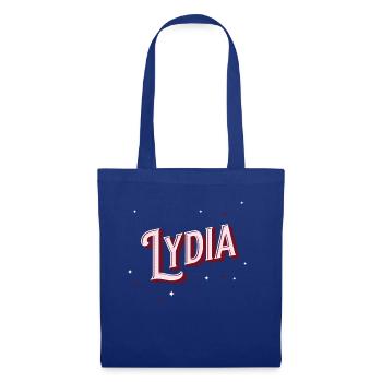 Lydia Namen personalisiert - Stoffbeutel - Royalblau - Vorne