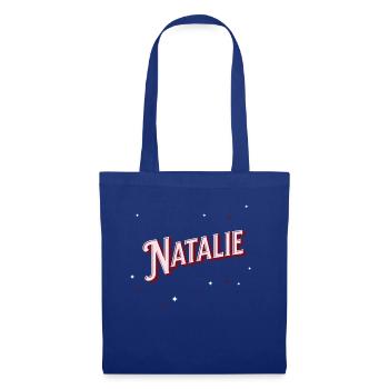 Natalie Namen personalisiert - Stoffbeutel - Royalblau - Vorne