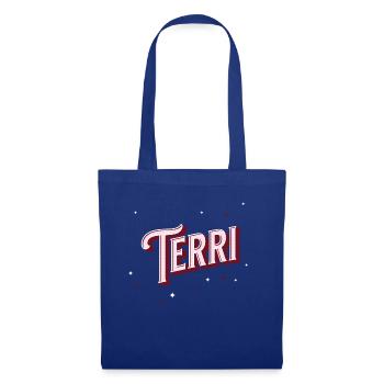 Nom Terri personnalisé - Sac en tissu - bleu royal - Devant