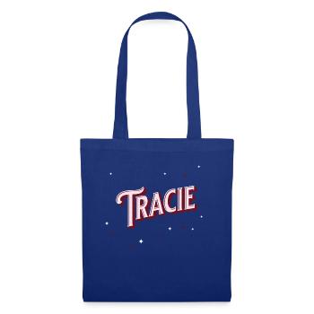 Nom Tracie personnalisé - Sac en tissu - bleu royal - Devant