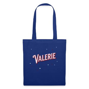 Valérie nom personnalisé - Sac en tissu - bleu royal - Devant