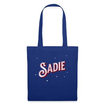 Le nom de Sadie personnalisé - Sac en tissu - bleu royal - Devant