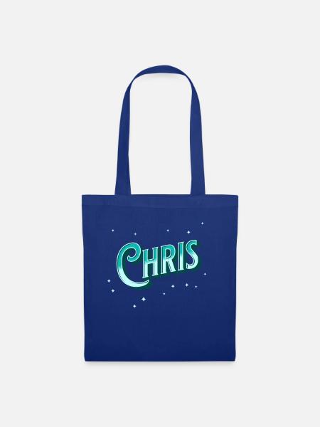 Chris Namen personalisiert - Stoffbeutel - Royalblau