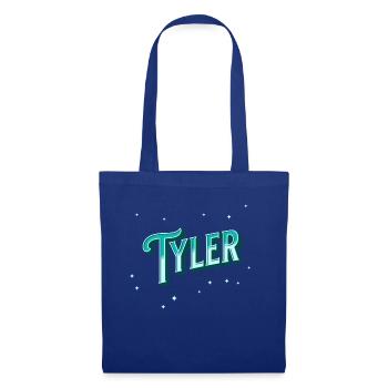 Nom Tyler personnalisé - Sac en tissu - bleu royal - Devant