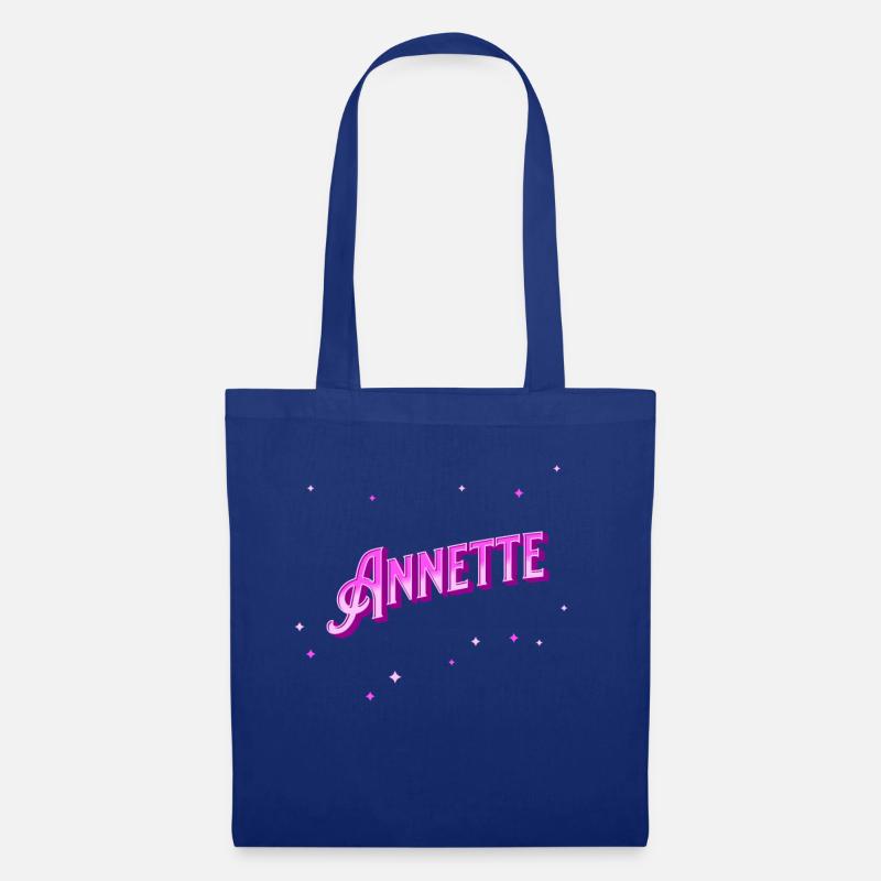 Annette Namen personalisiert - Stoffbeutel - Royalblau