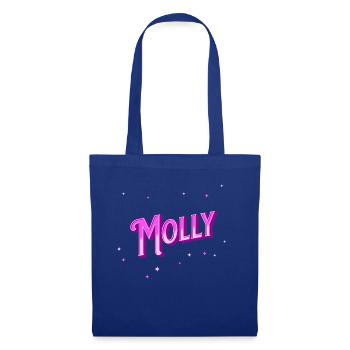 Nom Molly personnalisé - Sac en tissu - bleu royal - Devant