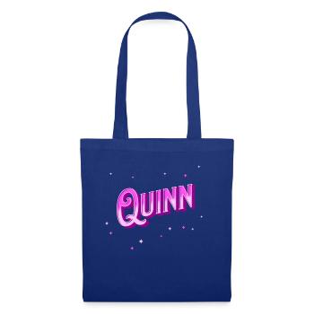 Quinn Namen personalisiert - Stoffbeutel - Royalblau - Vorne