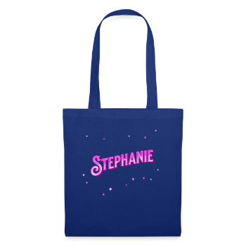 Le prénom de Stéphanie personnalisé - Sac en tissu - bleu royal - Devant