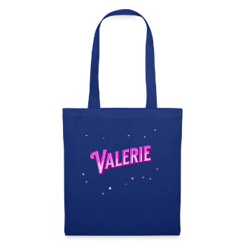 Valérie nom personnalisé - Sac en tissu - bleu royal - Devant