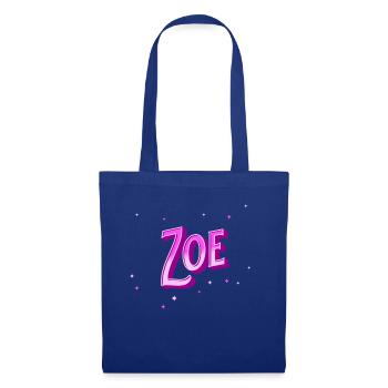 Zoe nom personnalisé - Sac en tissu - bleu royal - Devant
