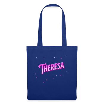 Theresa Namen personalisiert - Stoffbeutel - Royalblau - Vorne