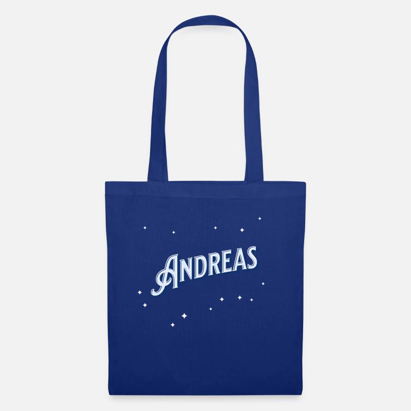 Andreas Namen personalisiert - Stoffbeutel - Royalblau