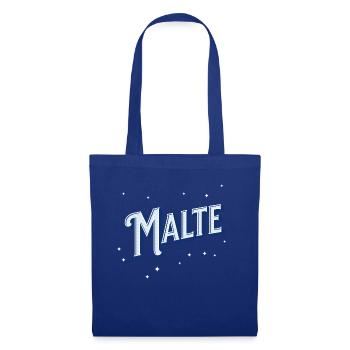 Noms Malte personnalisés - Sac en tissu - bleu royal - Devant