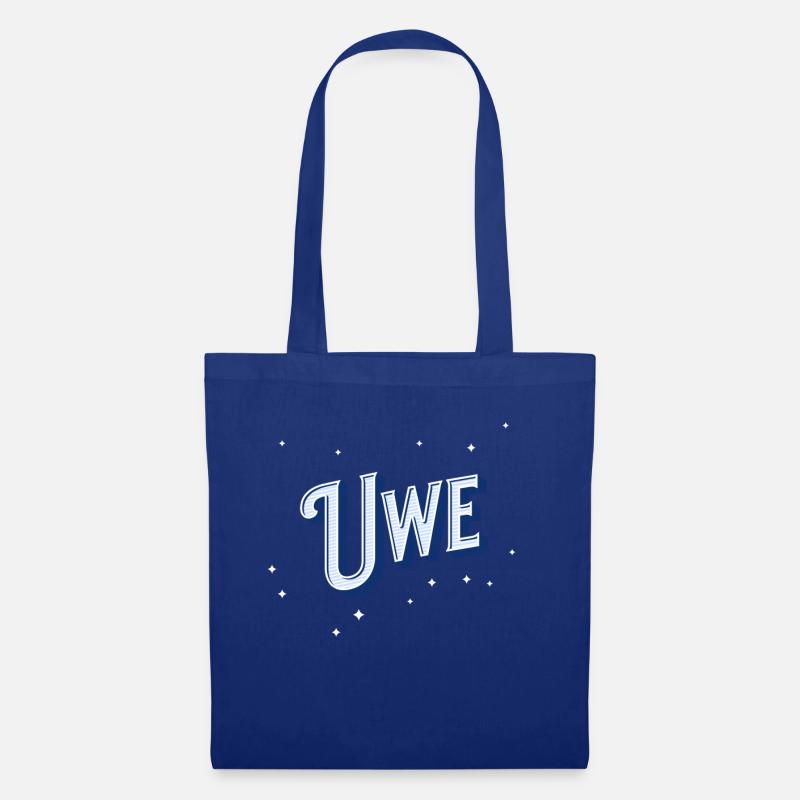 Uwe Namen personalisiert - Stoffbeutel - Royalblau