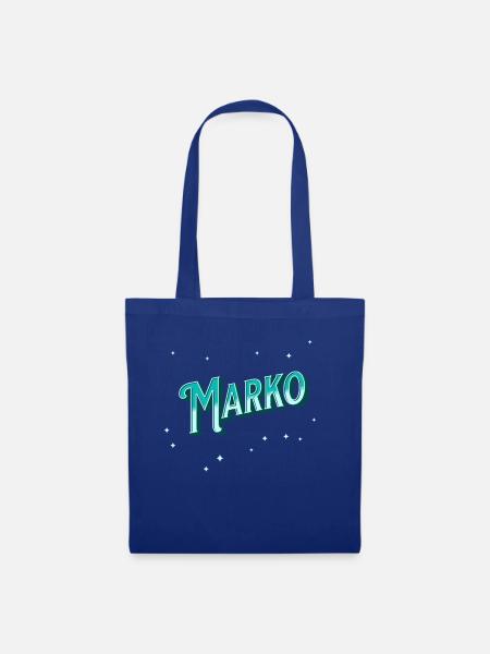 Marko Namen personalisiert - Stoffbeutel - Royalblau