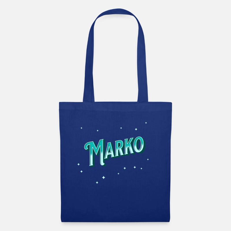 Marko Namen personalisiert - Stoffbeutel - Royalblau