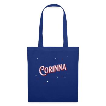 Nom Corinna personnalisé - Sac en tissu - bleu royal - Devant