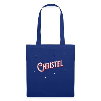 Le prénom de Christel personnalisé - Sac en tissu - bleu royal - Devant