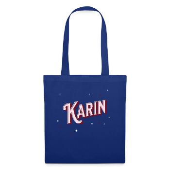Le nom de Karin personnalisé - Sac en tissu - bleu royal - Devant