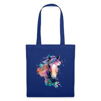 Joli cheval pour les amoureux des chevaux Coloré - Sac en tissu - bleu royal - Devant